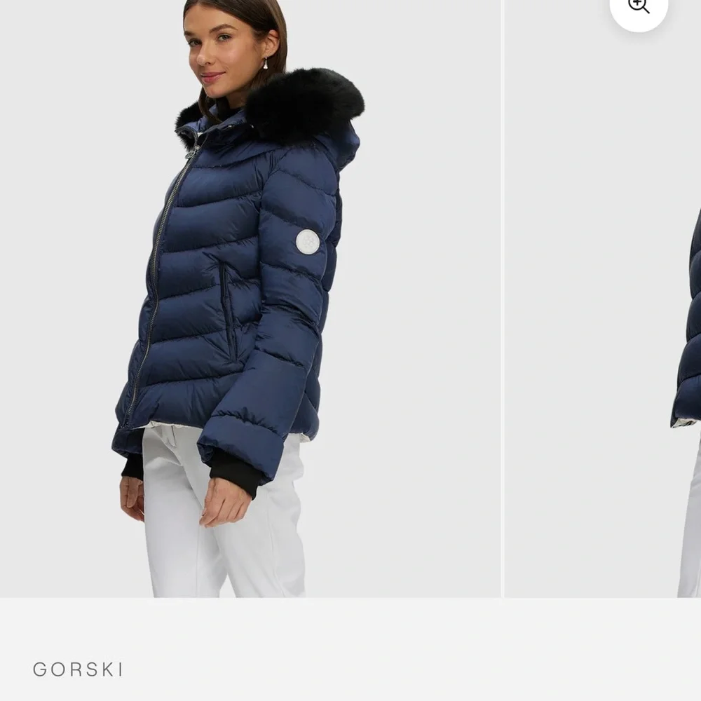 Navy Gorski jacket with detachable hood never worn size small - Picture 2 of 5